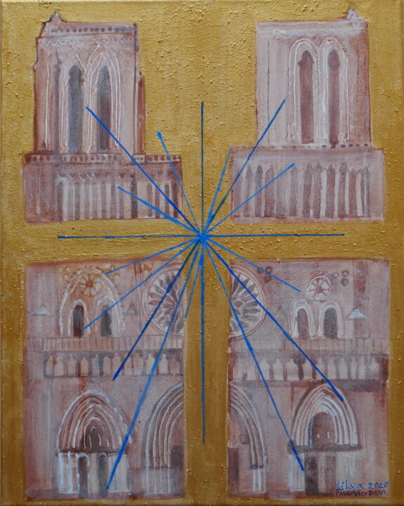 Notre Dame disintegrate Tablo, 16,1x13 in