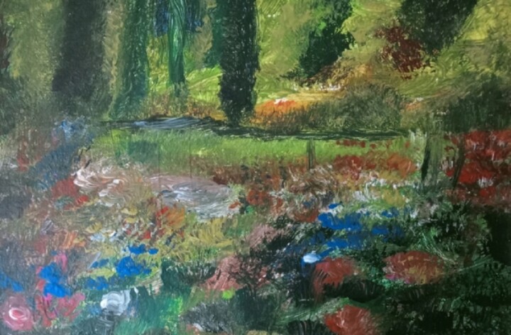 Peinture intitulée "Une clairière fleur…" par Audran, Œuvre d'art originale, Acrylique