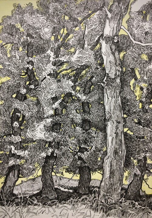 图画 标题为“''Light breeze''” 由Raffi Ghazaryan, 原创艺术品, 中性笔