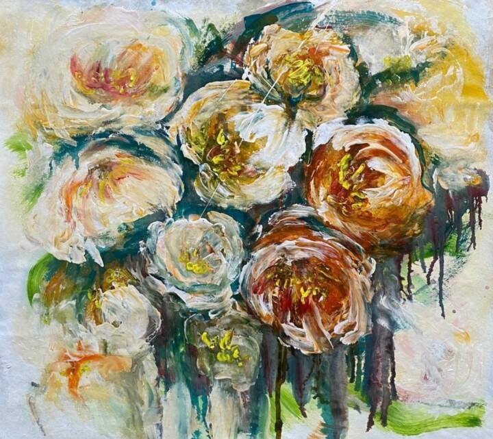 Flowers 绘画, 21.3x24.4 in
