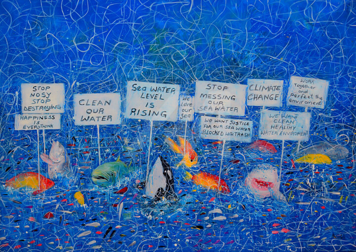 FISH TERRITORY 绘画, 39.4x54.9 in