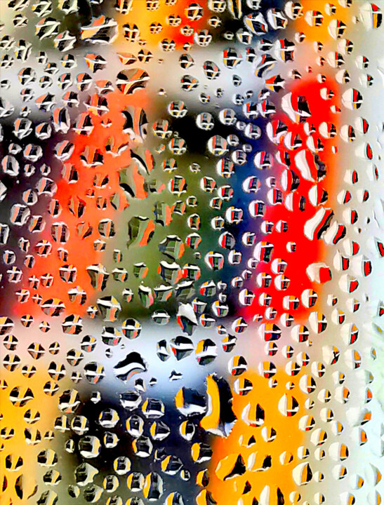 Photography titled "Colorful Dewdrops" by Ingrid Blaurock, Original Artwork, Digital Photography