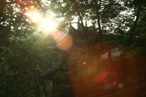 Photography titled "阳光下的亭台楼阁" by Liu Kai, Original Artwork