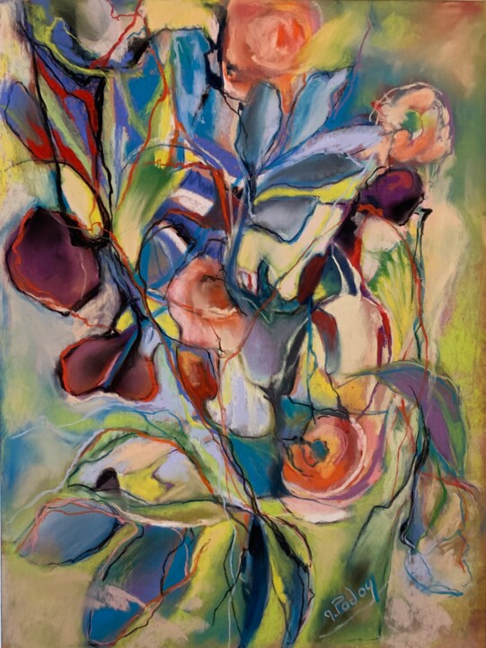 Prunes et roses 绘画, 15.8x11.8 in