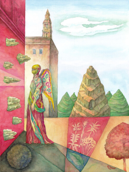 Isis vor der Wand der Verzweiflung 绘画, 12.6x9.5 in