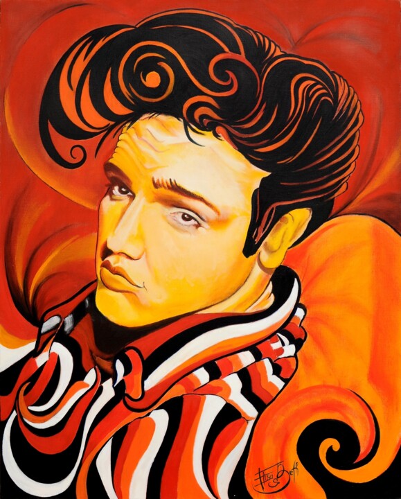 Les Cheveux d'Elvis 绘画, 36.2x28.7 in