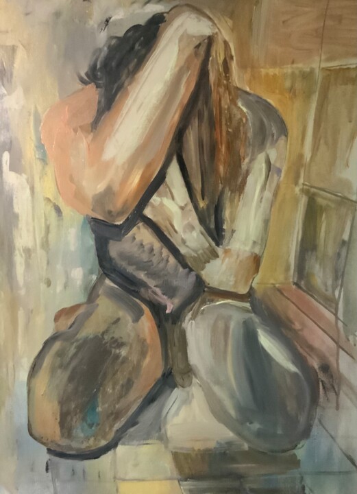 Triste douche 绘画, 31.5x23.6 in
