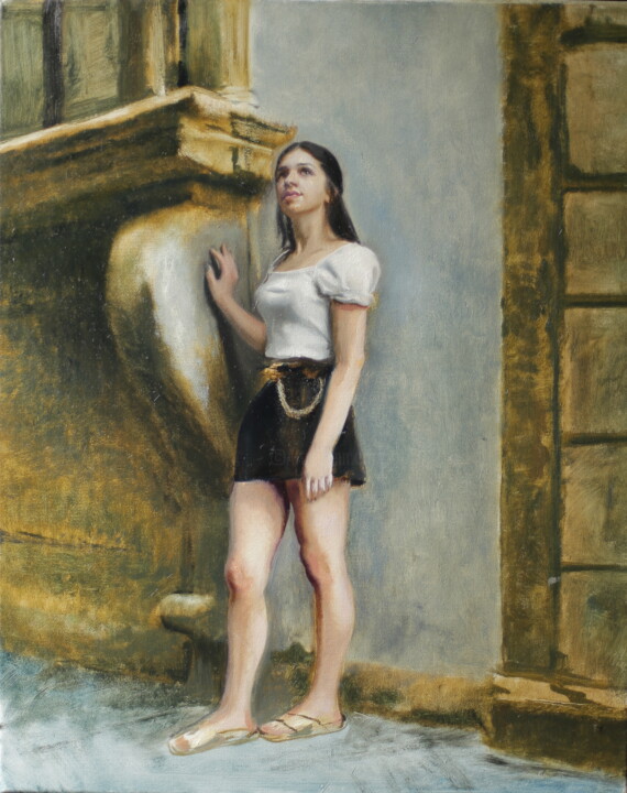 contemplacion 绘画, 19.7x15.8 in