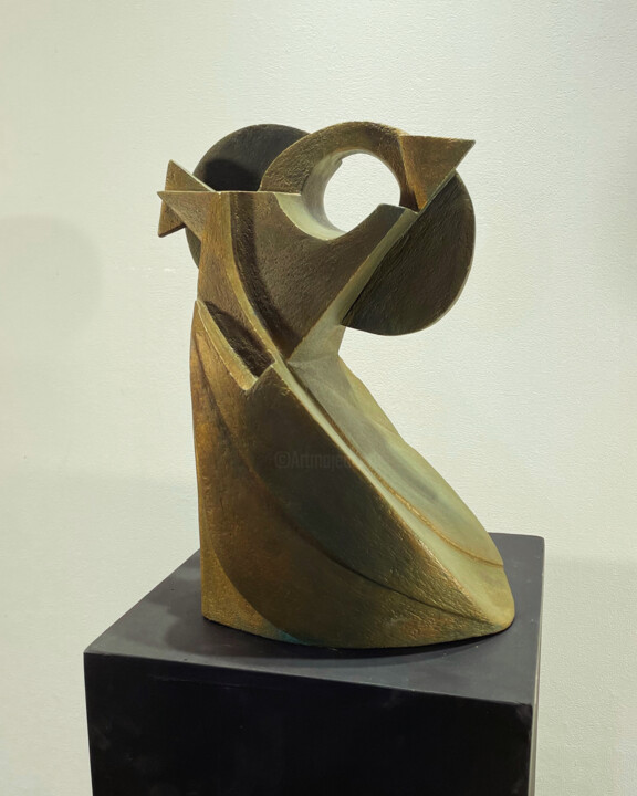 Archimedes, the owl 雕塑, 13.4x11 in