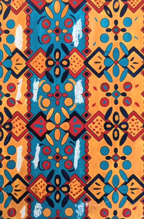 etude abstrait textile 1 绘画, 4.8x3.5 in