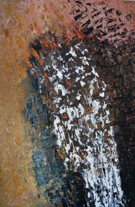 Schilderij getiteld "Rare Earth II" door Leo Klootwijk, Origineel Kunstwerk, Olie Gemonteerd op Frame voor houten brancard