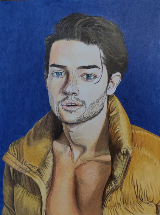 Portrait de Cesar Casier 图画, 15.8x11.8 in