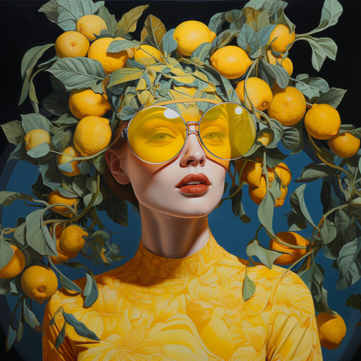 girl in lemons 1 数字艺术