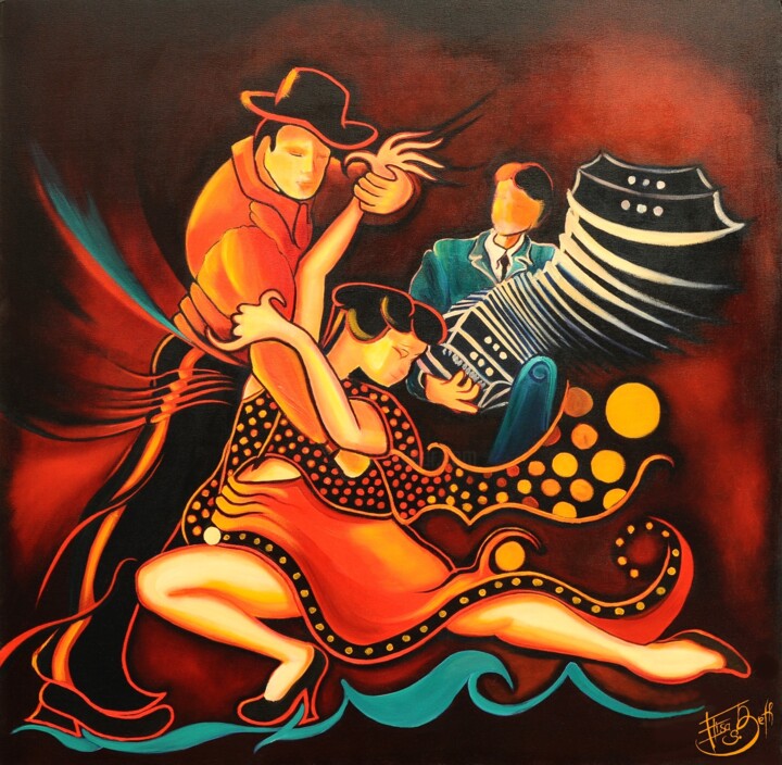 Au Son du Bandonéon 绘画, 39.4x39.4 in