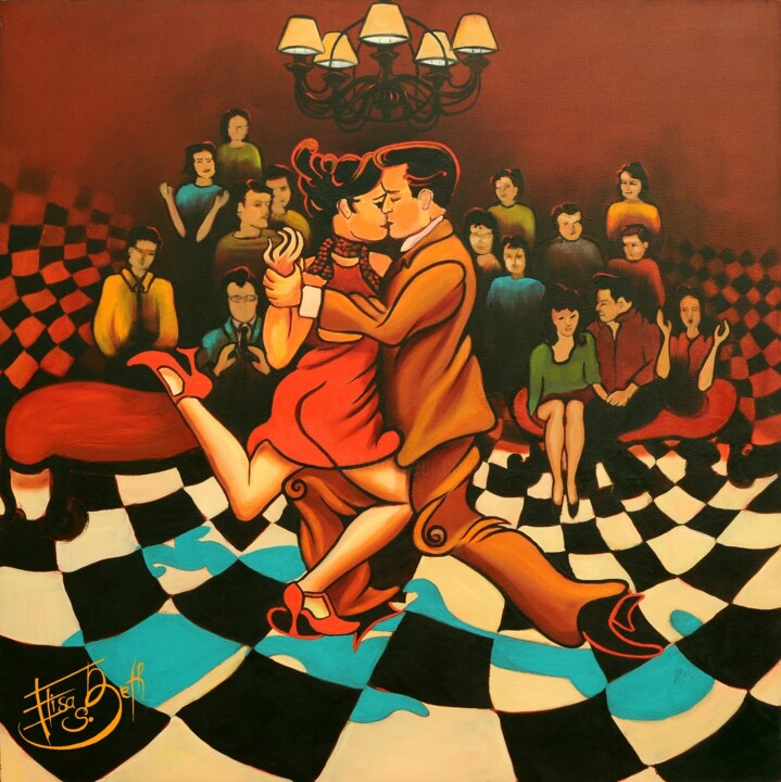 Tango en la Milonga 绘画, 39.4x39.4 in