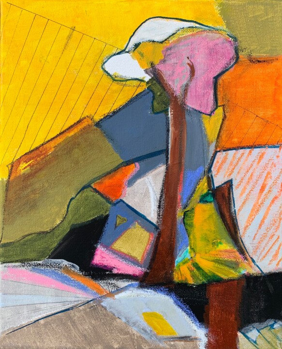 Un arbre rose pour demain Painting, 9.8x7.9 in