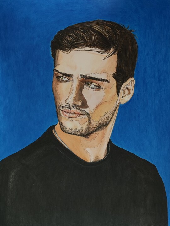 Portrait de Richard Deiss 图画, 15.8x11.8 in