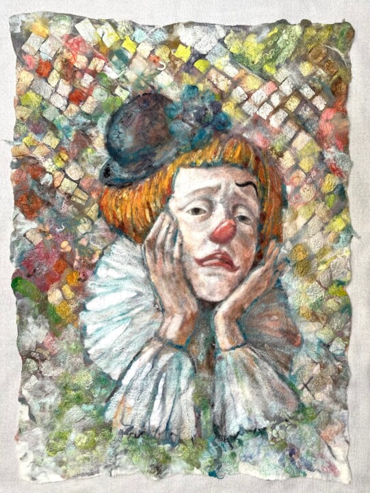 Clown Textielkunst, 35,4x26,4 in