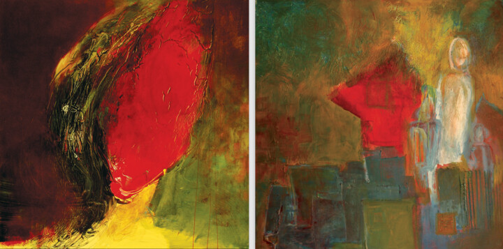 Pintura titulada "Red Head" por Annette Wyrick-Solari, Obra de arte original, Acrílico Montado en Bastidor de camilla de mad…