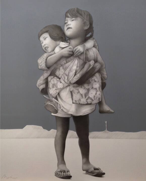 ¿Donde está la abuela? (Nagasaki. Japón 1945) 图画, 57.3x48 in