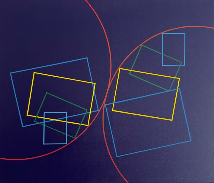 Peinture intitulée "Rectangles en rotat…" par Jean-Marc Gardeux, Œuvre d'art originale, Acrylique