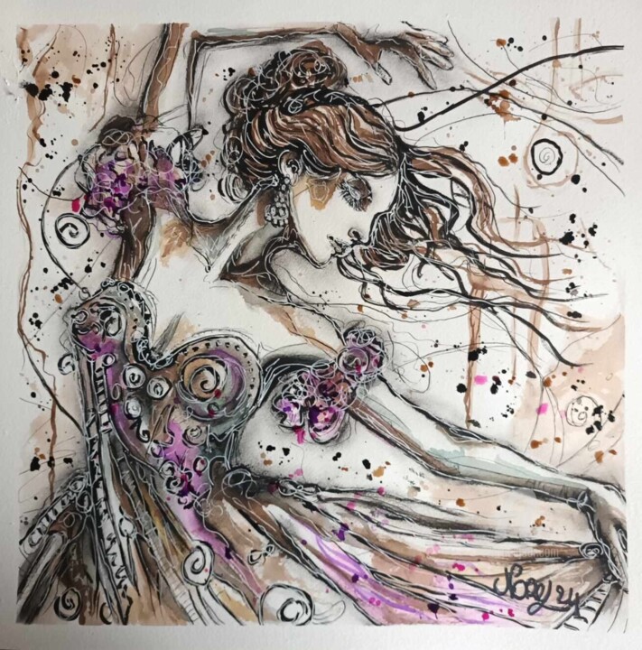 La danseuse 绘画, 15.8x15.8 in