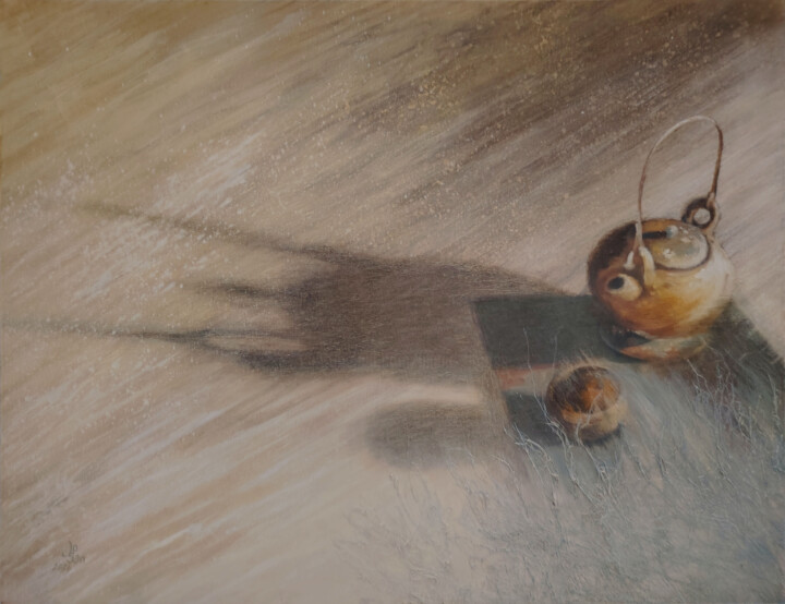 Painting titled ""Infusion du soir"" by Liliane Bordes, Original Artwork, Acrylic