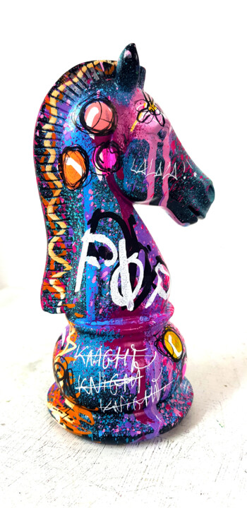 Sculpture Pop Art Echecs Statue Résine Cavalier Urban 雕塑, 7.5x3.2 in