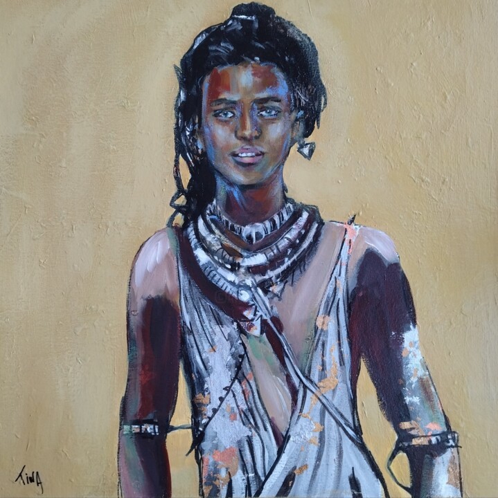 Le guerrier 2 绘画, 19.7x19.7 in