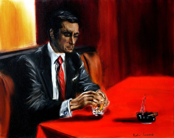 Man at the Bar 绘画, 24x30 in