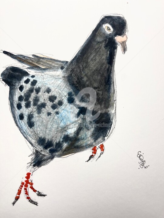 Ollie, 2 (Bay Area of California, USA) 绘画, 10x7 in