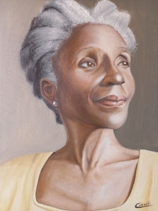 retrato mujer madura 绘画, 15.8x11.8 in