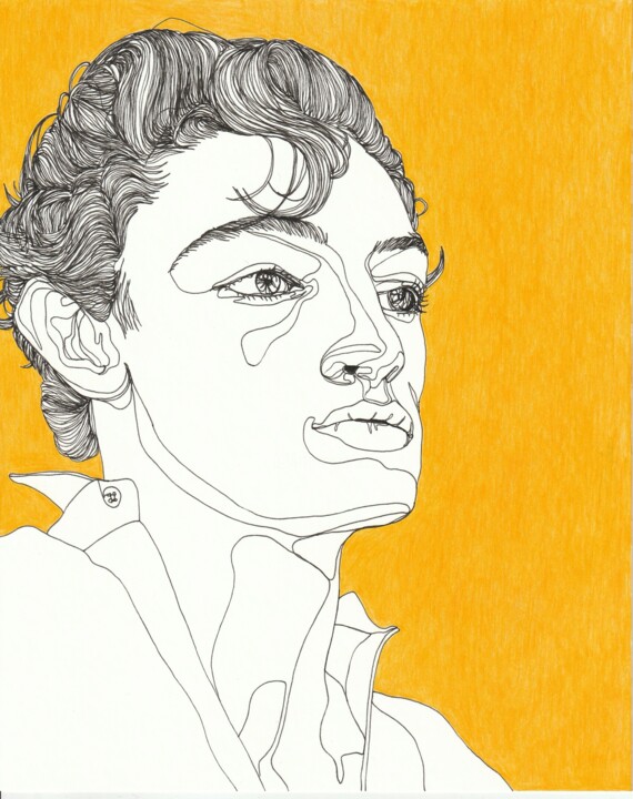 Portrait d'homme jaune 图画, 10x8 in