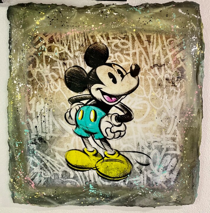 Street Mickey 绘画, 35.4x35.4 in