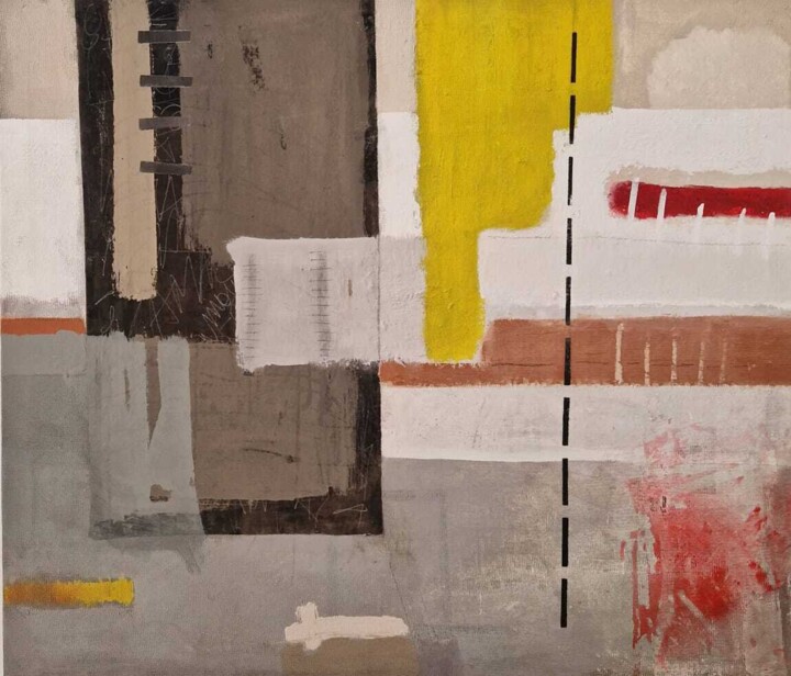 Peinture intitulée "Border line" par Othmane Tagmouti (TAG), Œuvre d'art originale, Acrylique