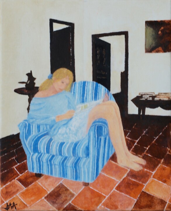 Fauteuil club 绘画, 10.6x8.7 in