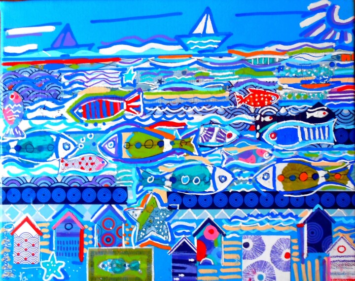 On the sea. 绘画, 13x16.5 in