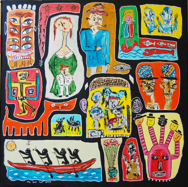 Painting titled "trivial" by Jan Piet Verkerk, Original Artwork, Oil