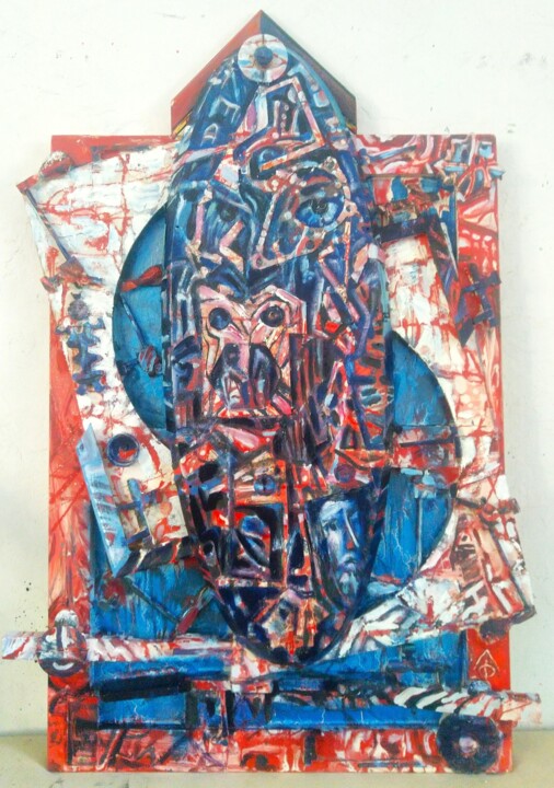 Тайное Явное жив.ассамбляжД.Мет.Эмаль 绘画, 36.6x25.2 in