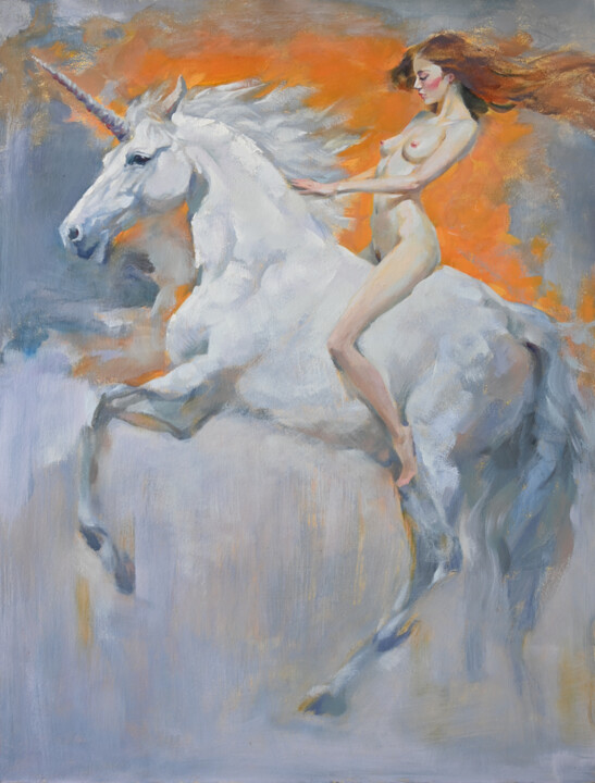 flying hair-4 绘画, 31.5x23.6 in