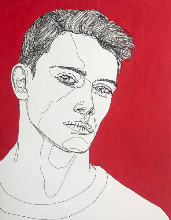 Portrait d'homme rouge 图画, 10x8 in