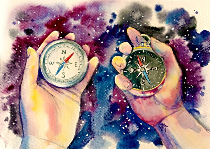 Heart Navigation 绘画, 5.9x8.3 in