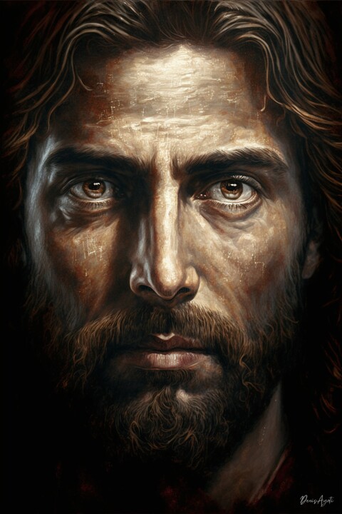 数字艺术 标题为“Portrait of Jesus C…” 由Denis Agati, 原创艺术品, 数字油画