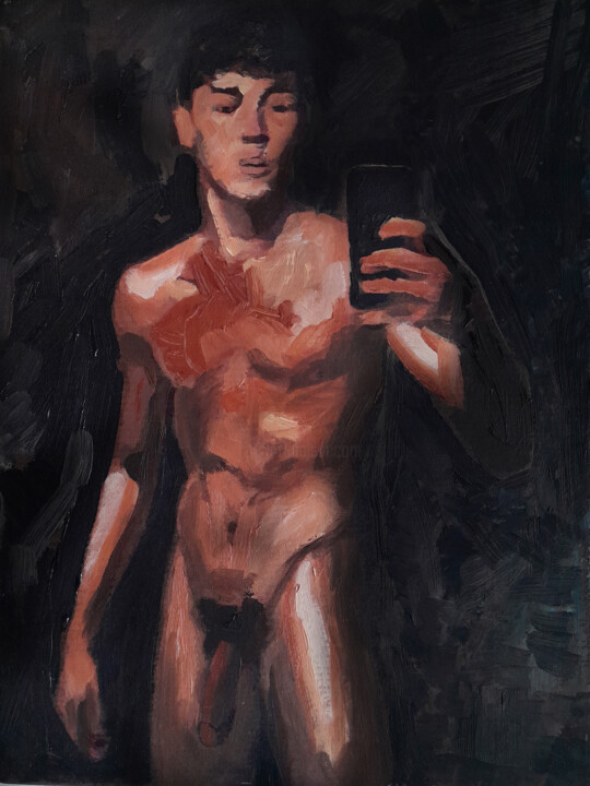 NARCISSE MAN 2 绘画, 9.5x7.1 in