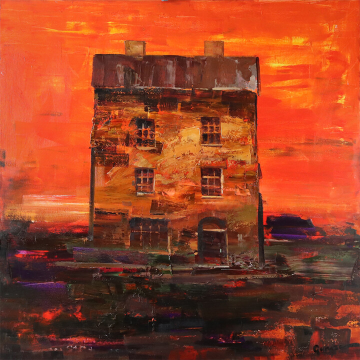 Stone House 绘画, 31.5x31.5 in