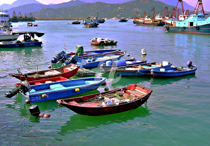 HK65-Boats Parking ready to set sail Photography