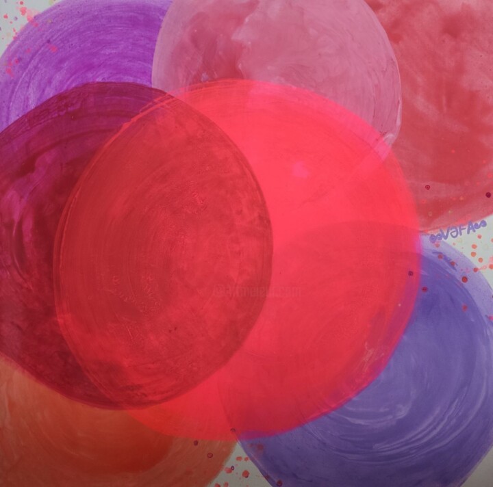 Meditative Planets 3 绘画, 33.9x33.9 in