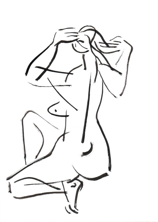 Ink Album (Nude Posing) 图画, 11x7.9 in