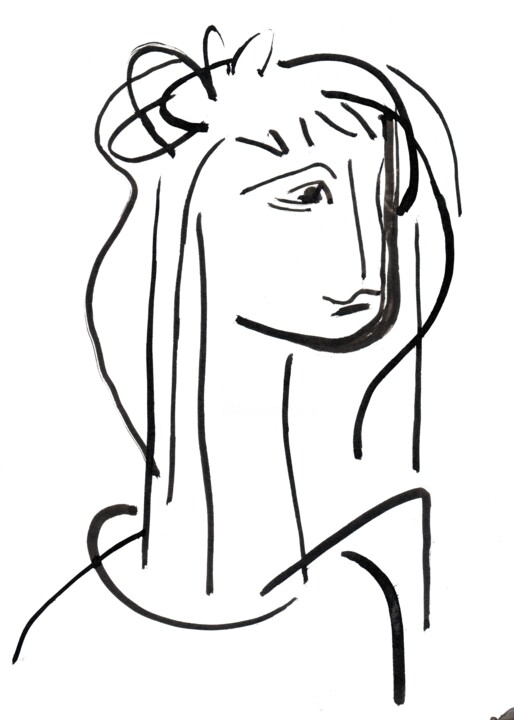 Ink Album (Girl) 图画, 11x7.9 in