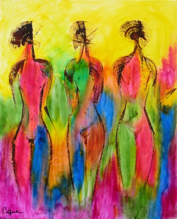 Les 3 Men 绘画, 31.9x25.6 in